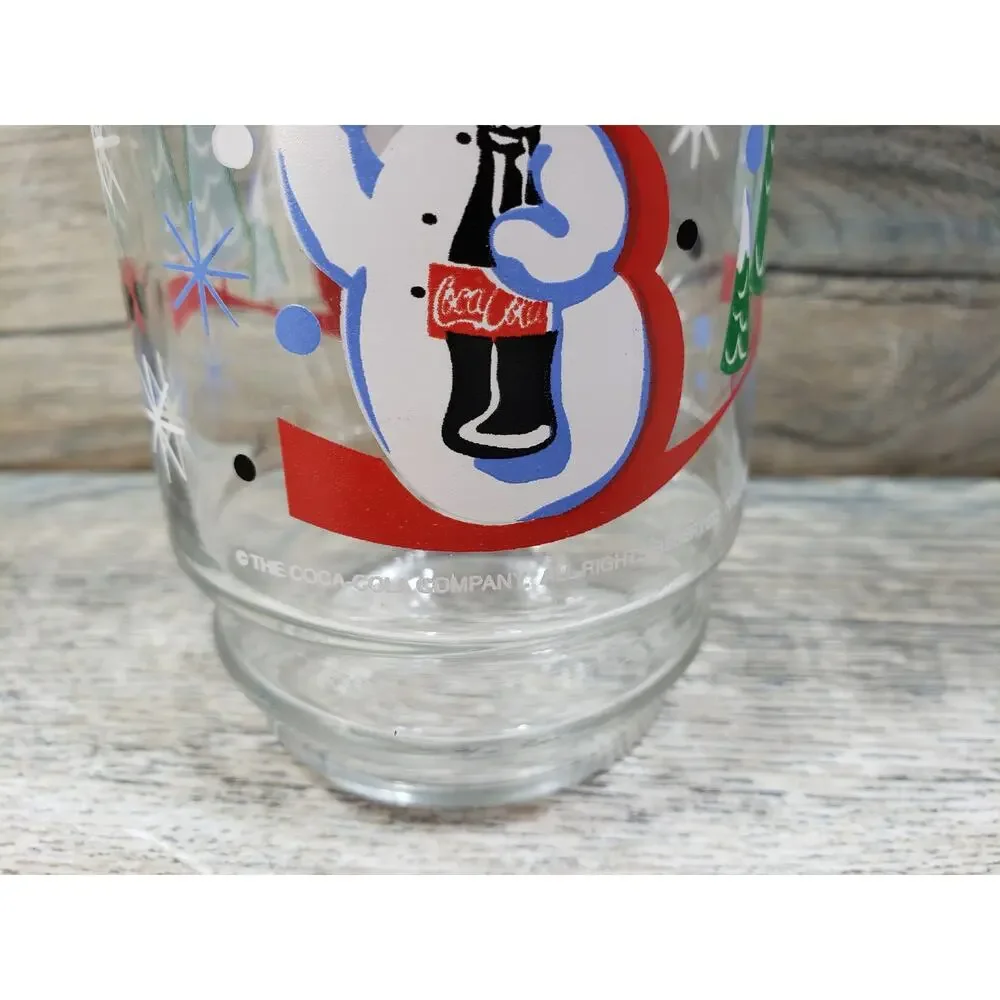 Coca Cola Polar Bear Snowman Winter Drinking Glass